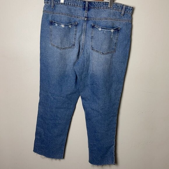 DenimCo distressed raw hem mom jeans size 14 - Picture 4 of 8